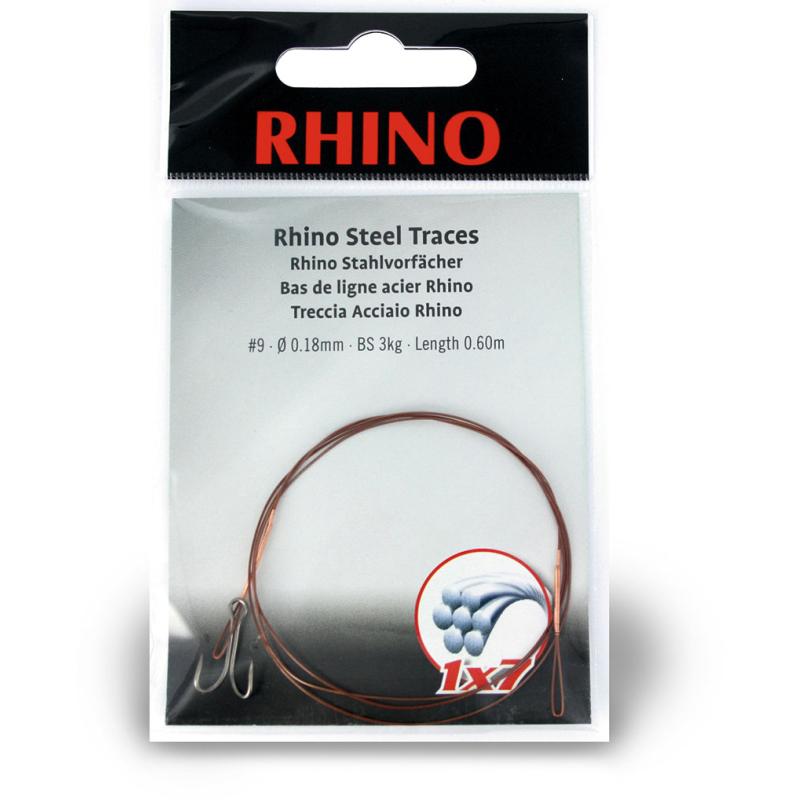 # 5 Rhino stalen onderlijn 1x7 7kg 0,24mm 1 stuk 0,6m