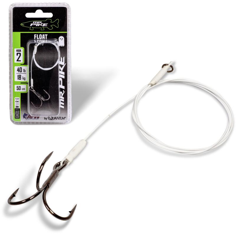 Quantum # 4 Mr. Pike Ghost Traces Float Rig wit Haak: 1 leider: 50 cm