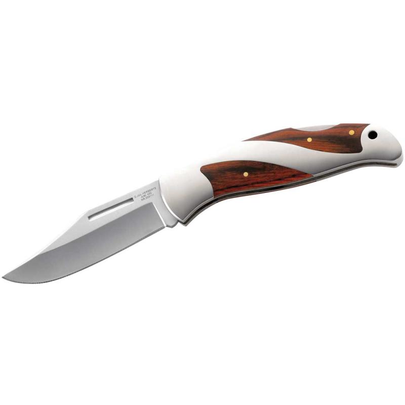 Couteau de poche Herbertz, Aisi 420, bois de pakka, coffret cadeau, lame 8,3cm