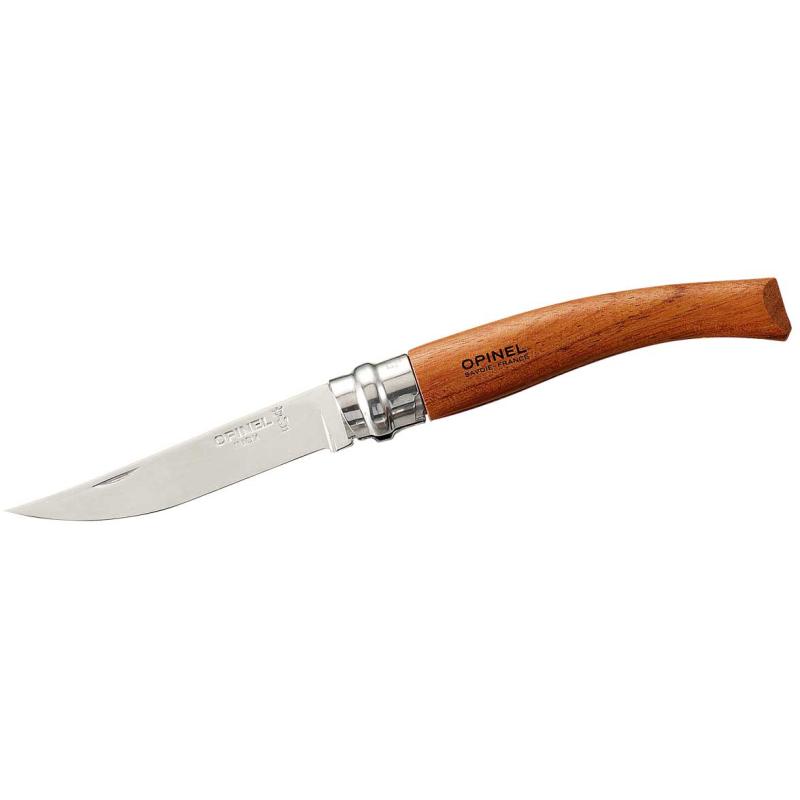 Couteau de poche Opinel No 08, Slim-Line, inoxydable, Padouk, longueur de lame 8cm