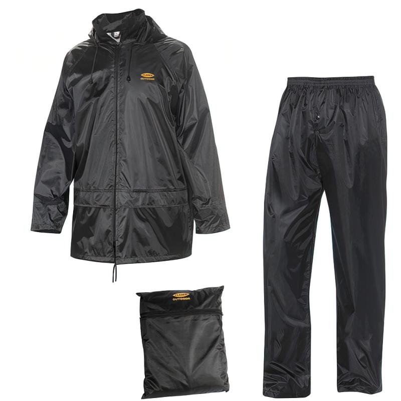 FLADEN Rainsuit 911 black polyester & PVC coating jacket & trousers XL