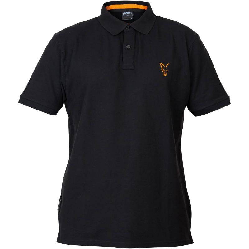 Fox Collection Black Orange Polo Shirt - L