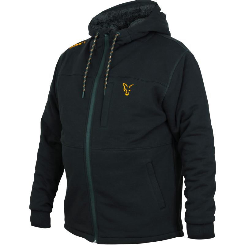 Fox collection Black Orange Sherpa hoodie - L