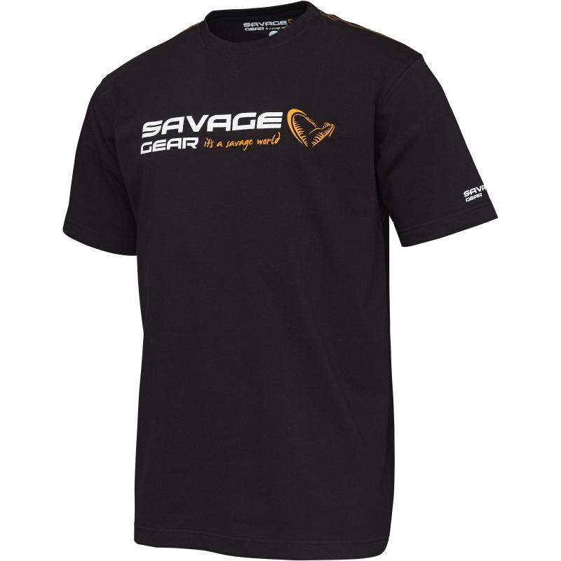 T-shirt Savage Gear Signature Logo L Noir Encre