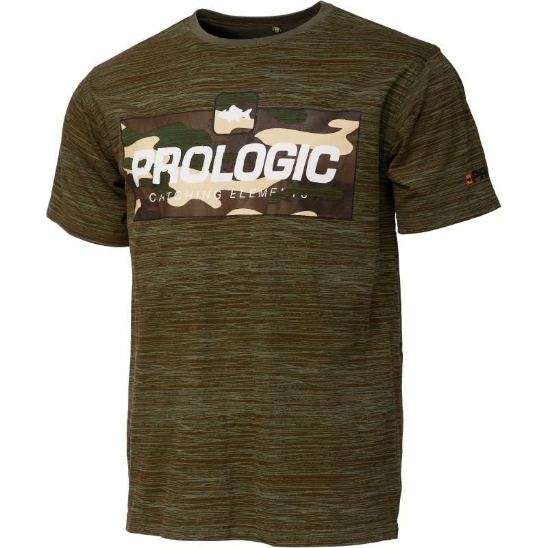 Prologic Bark Print T-Shirt XXL Burnt Olive Green