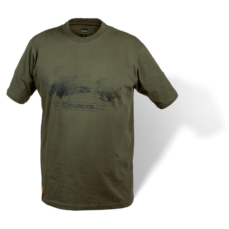 Radical Style Shirt oliv/braun T-Shirt für Karpfenangler 