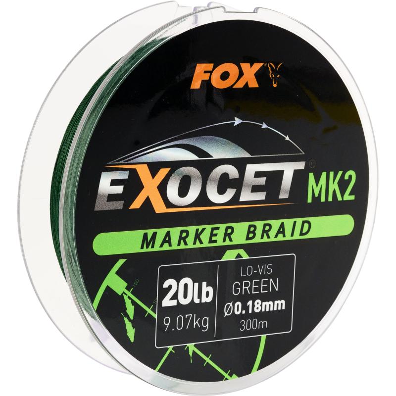 FOX Exocet MK2 Marker Braid 0.18mm / 20lb X 300m groen