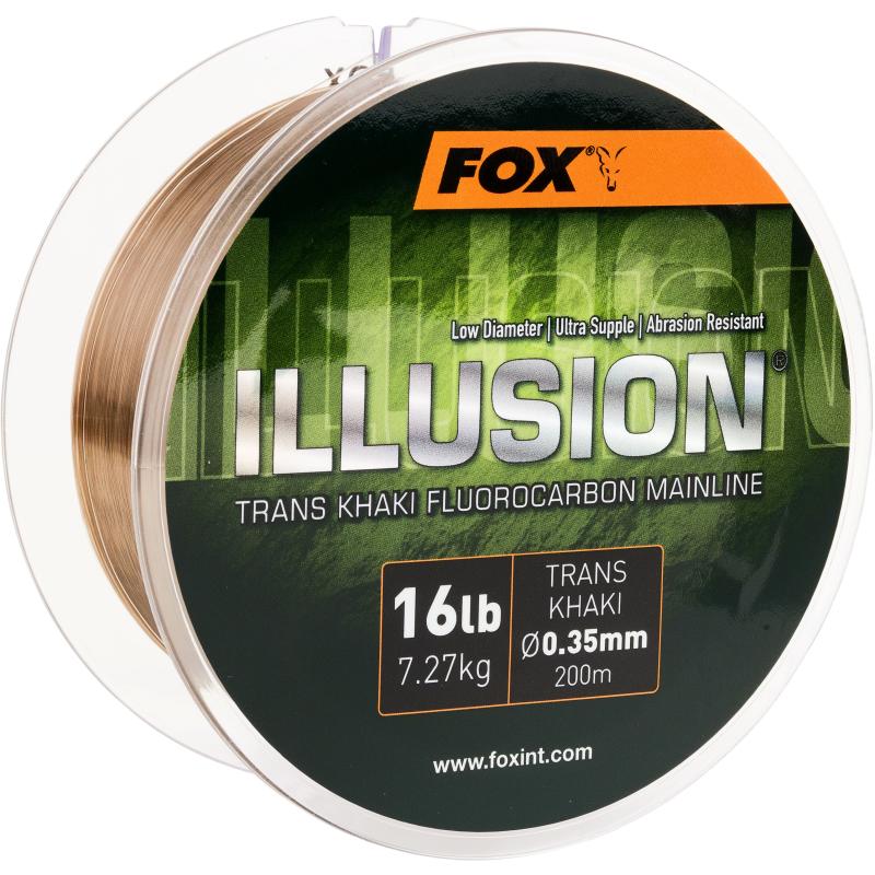 Fox Illusion Trans Khaki Flourocarbon Mainline 19lb 0.39mm 200m Carp fishing 