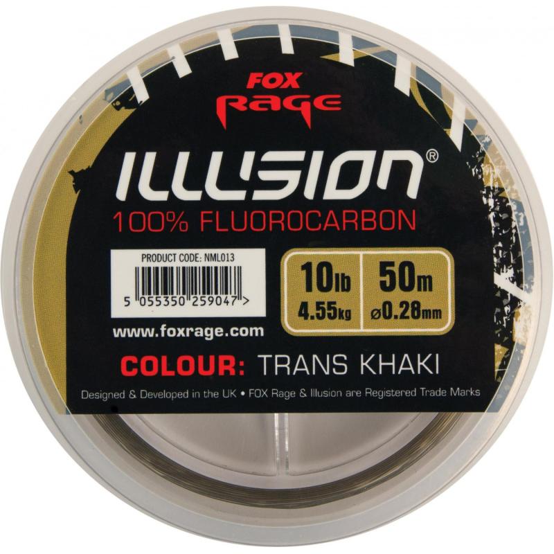 FOX Rage Illusion Fluorocarbon trans khaki 0.28mm 4.55kg / 10lb x 50m
