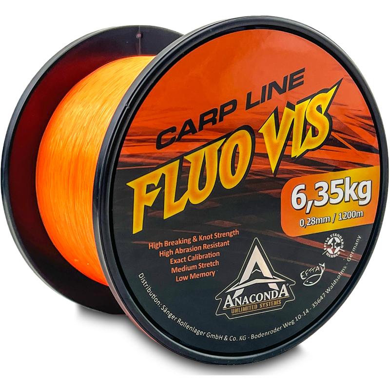 Anaconda Fluovis Oranje Karperlijn 1.200m / 0,28mm