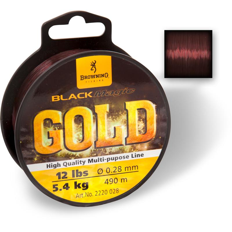 Browning 0,17mm Black Magic® Gold Mono 680m 2,05kg, 4,50lbs donkel brong