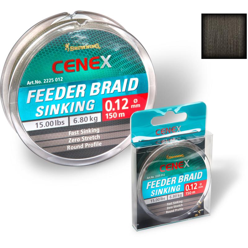 0,10mm Cenex Feeder Braid, Sinking 150m 5,45kg, 12,00lbs gray / green