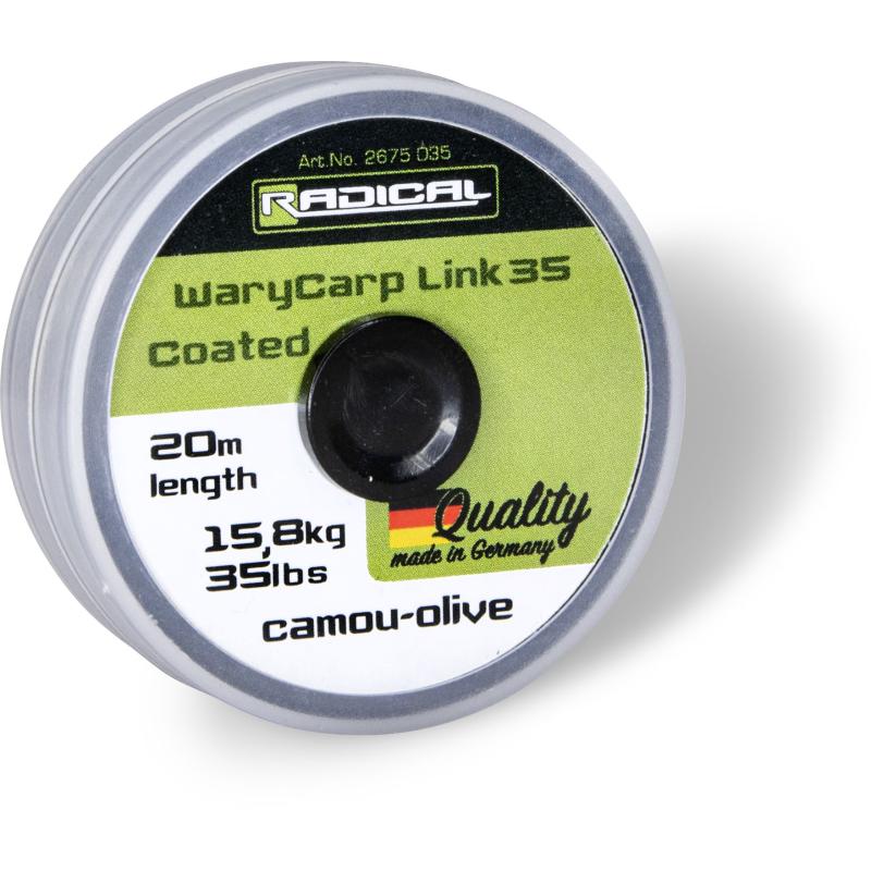 Radical WaryCarp Link Coated 35 L: 20m 15,8 kg / 35lbs camou-olijf