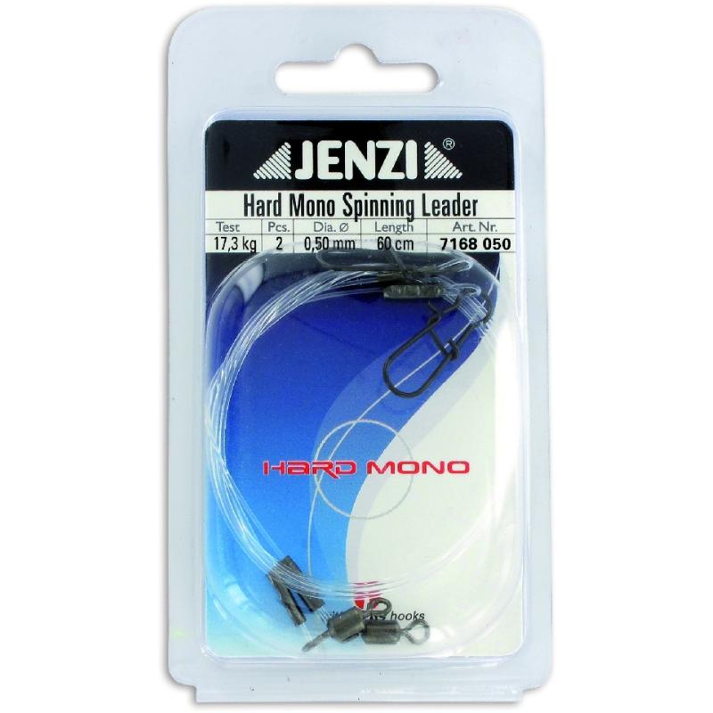 JENZI Hard Mono spin leader, line 0,50mm, length 60cm.