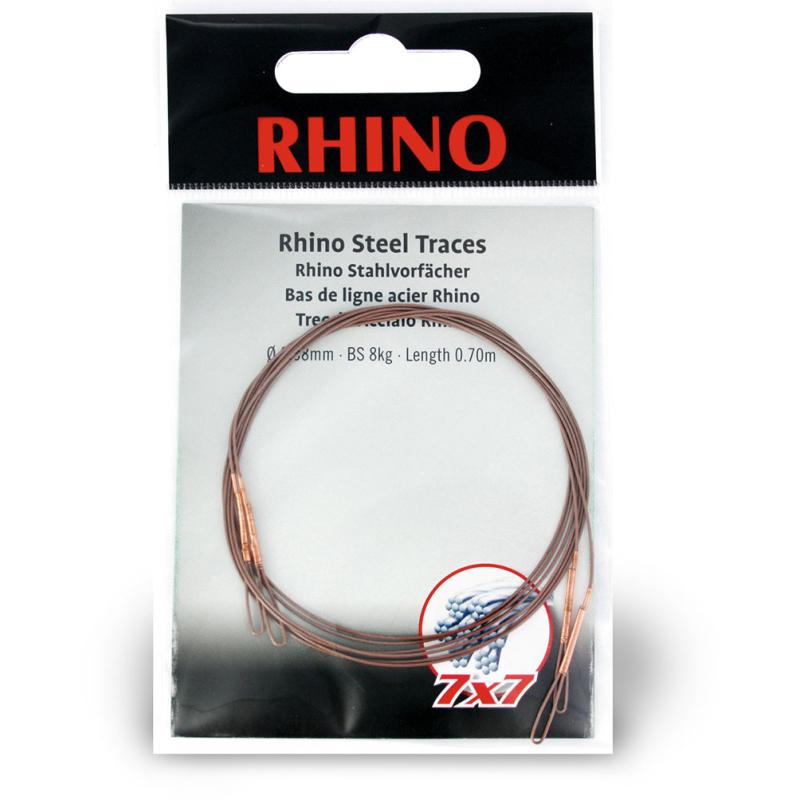 0,34mm Rhino stalen onderlijn 7x7 50cm 5kg 2 stuks