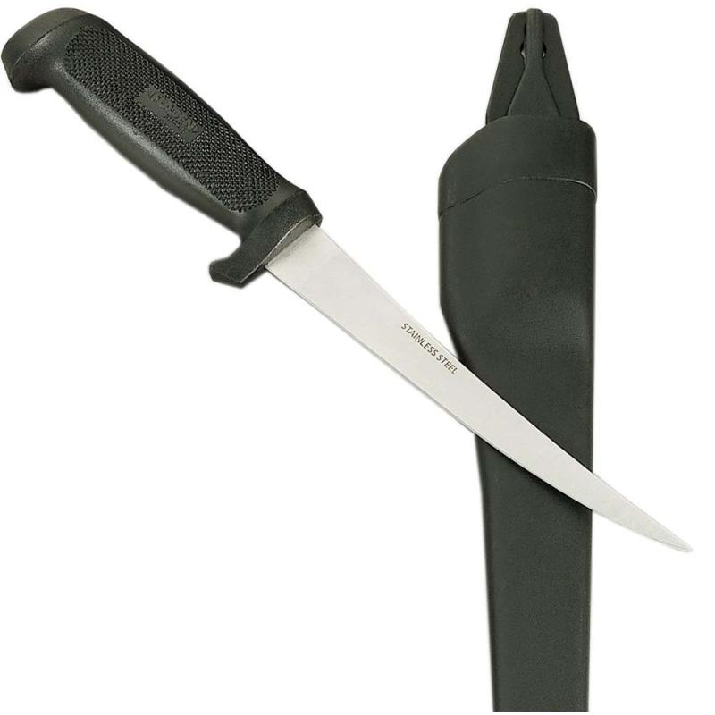 FLADEN filleting knife plastic handle, plastic sheath. 15cm blade