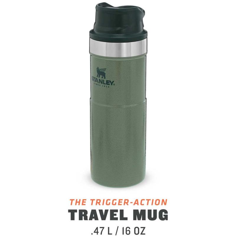 Stanley Classic Trigger-Action Travel Mug 0,473 L Kapazitéit gréng