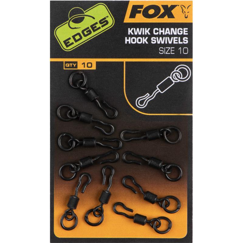 Fox Edges Kwik Change Hook Swivels Gréisst 11 X 10