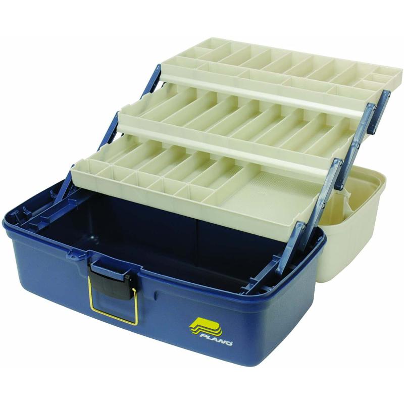 PLANO Lg 3 Tray Box Blauw / Zilver