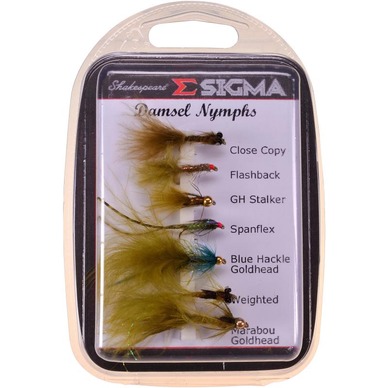 Shakespeare Sigma Fly Selection 4 Damsel Nymphen