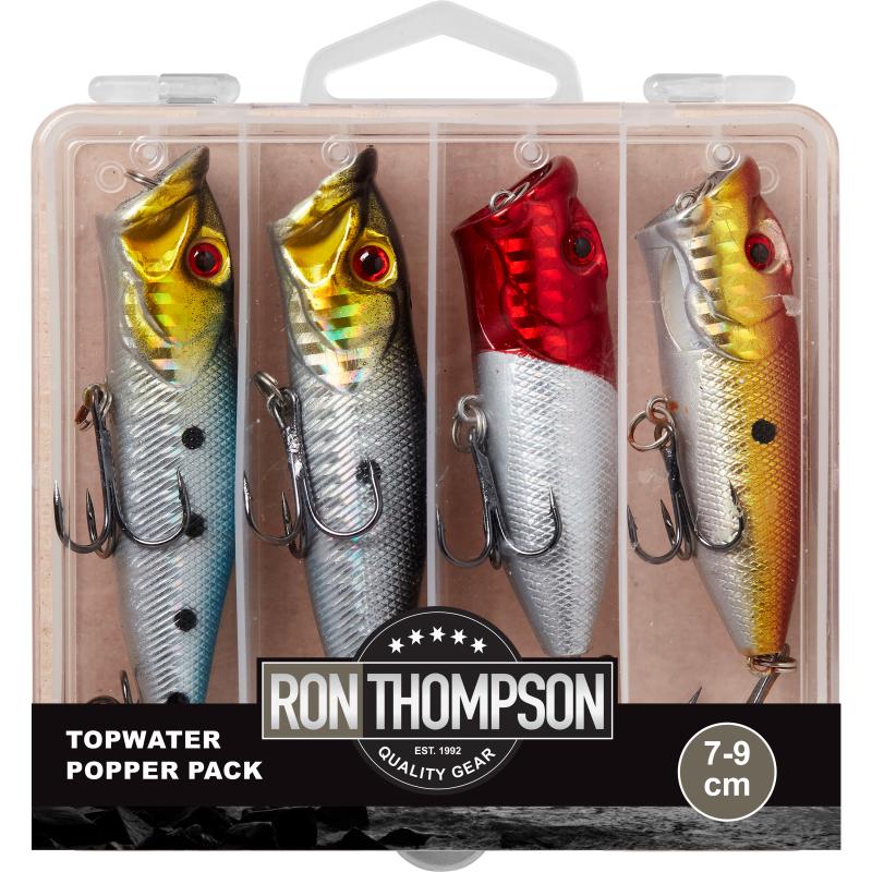 Ron Thompson Topwater Popper Pack Inc. Boîte 7-9cm