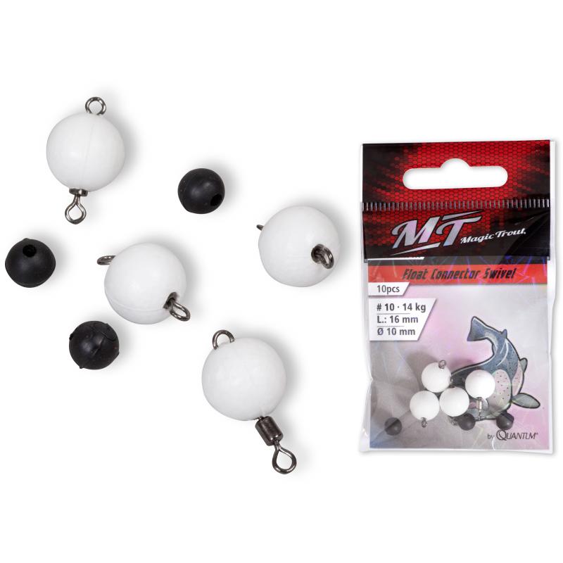 Magic Trout Float Connector Swivel 10 white 5 pieces 10mm