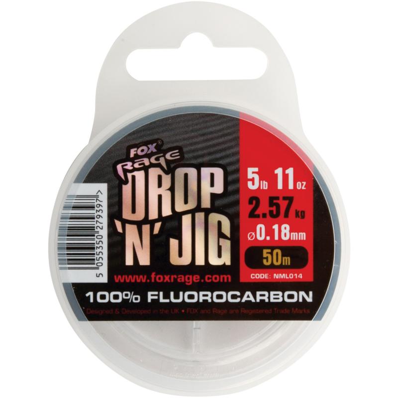Fox Rage Drop & jig flurocarbon 0.25mm 4.25kg 9.37lb x 50m