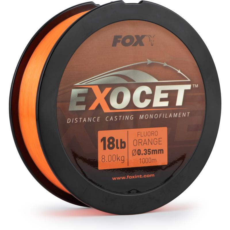 Fox Exocet Fluoro Orange Mono 0.35mm 18Lb 8.0Kg 1000M