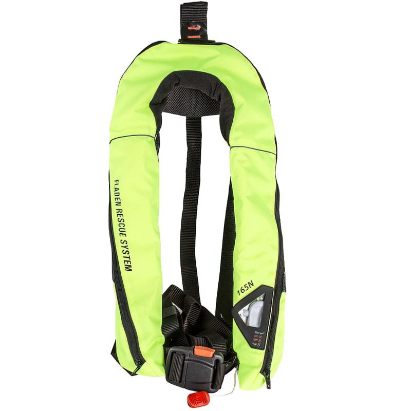 Fladen life jacket inflatable auto 165N kenglomfort mini high vis