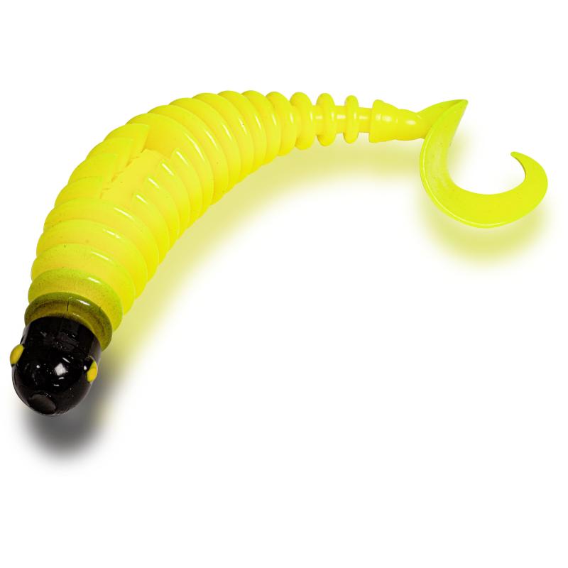 Black Cat 24g 17cm Curly Worm yellow zombie sinking