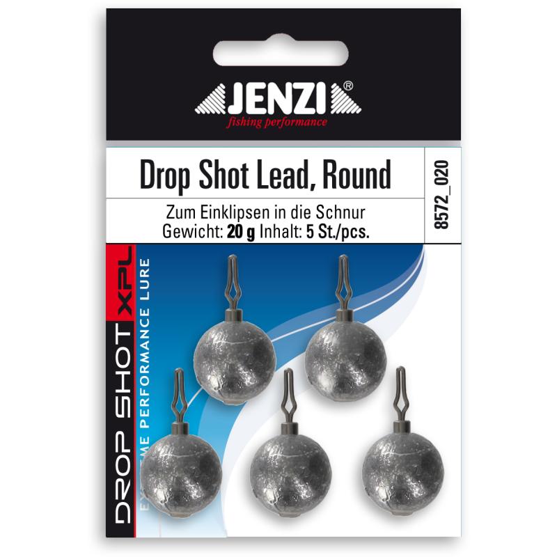 Drop-Shot Blei Ball round mit Spezial-Wirbel. Anzahl 8 5,0 g