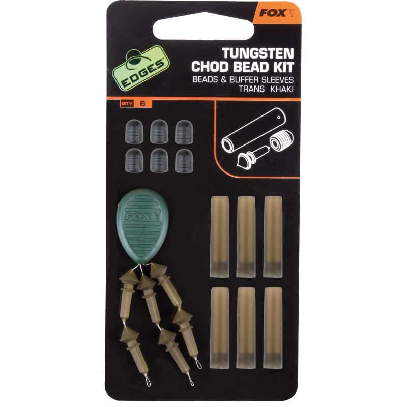 FOX Edges Tungsten Chod Bead Kit x ​​6 beads / buffer sleeves