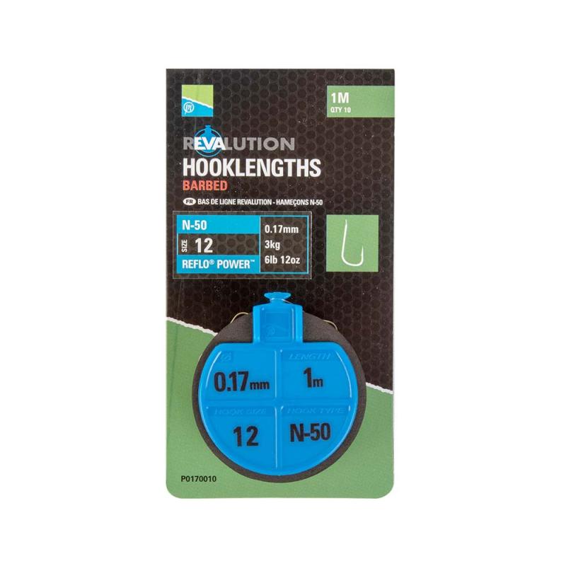 Preston Revalution Hooklengths - N50 Size 12