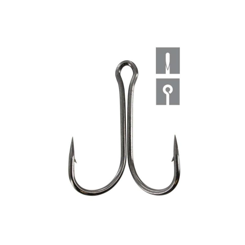 JENZI double hook, size 4, titanium, medium length, straight