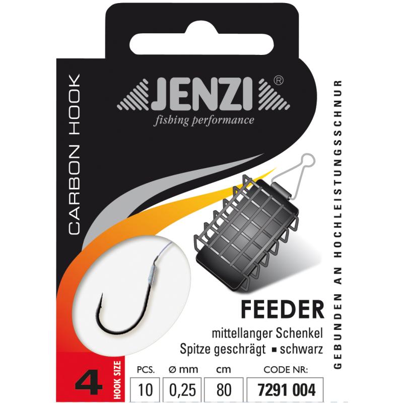 JENZI feeder hook tied size 4 0,25mm 80cm