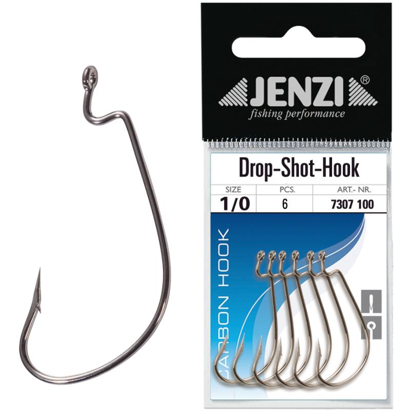 JENZI Drop Shot hook type Circel size 1/0 titan, medium-length leg