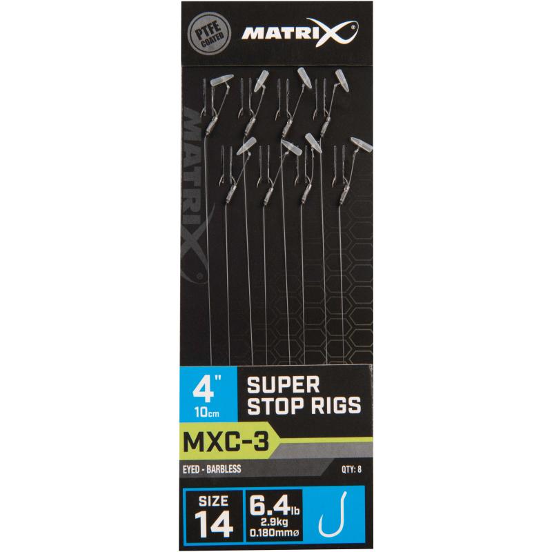 Matrix Mxc-3 Taille 14 Barbless 0.18mm 4 "10cm Super Stop 8Pcs