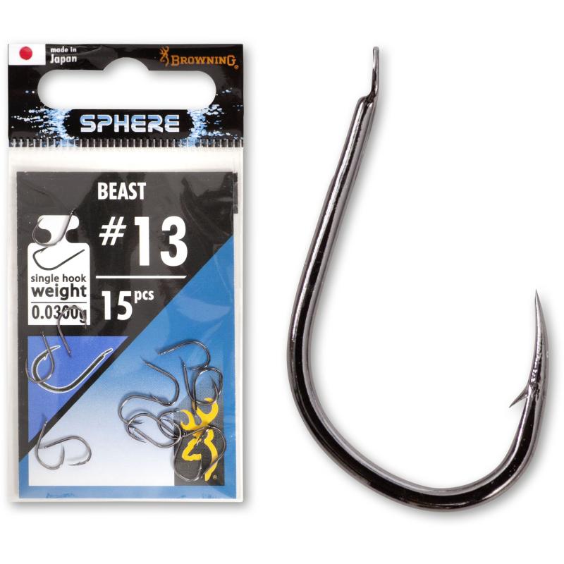 Browning haak los # 12 Sphere Beast zwart nikkel 15 st.