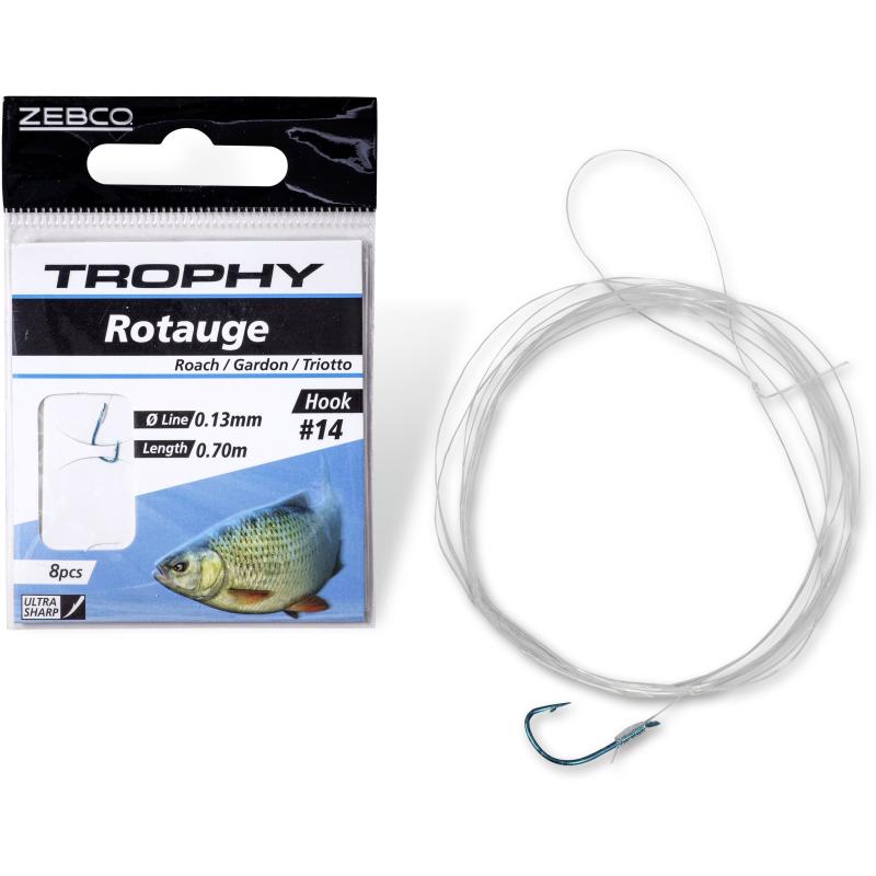 Zebco # 10 Trophy Roach Leader Hook blauw Leader: 70cm