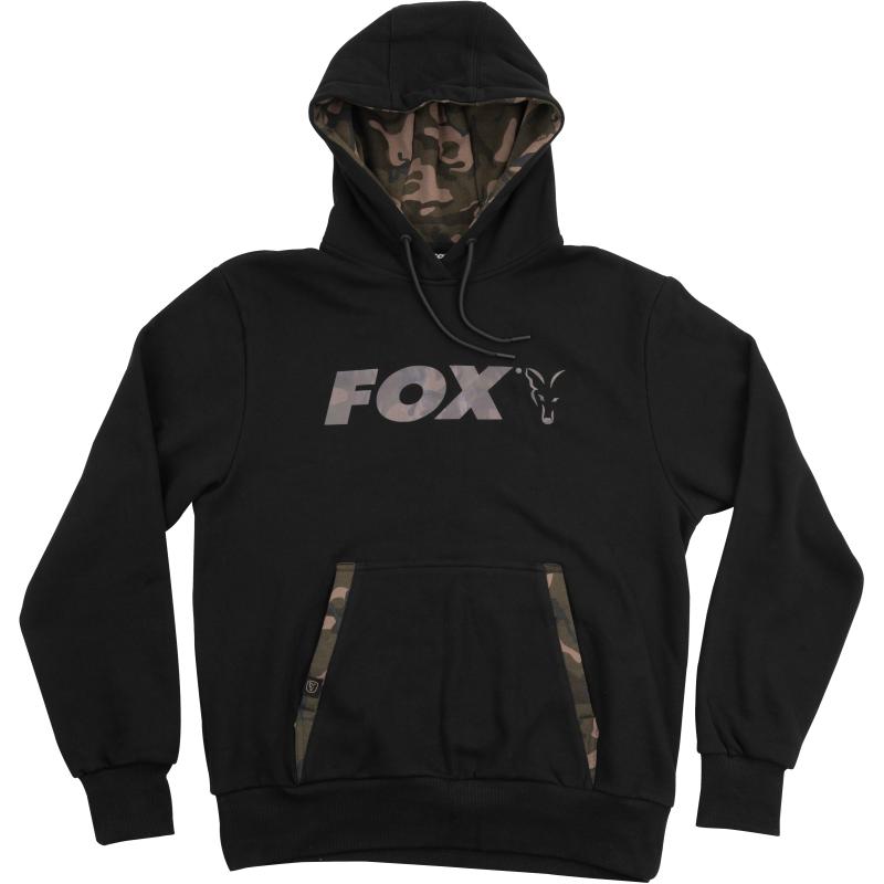 Sweat à capuche noir / camouflage Fox - XL
