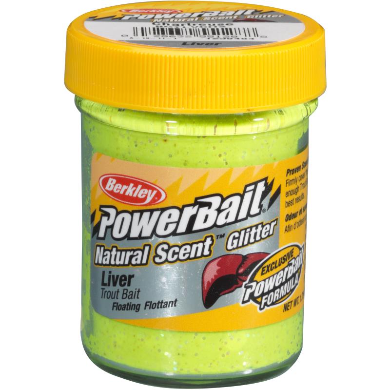 Berkley Powerbait Dough Natural Scent Liver - Fluo Green Yellow