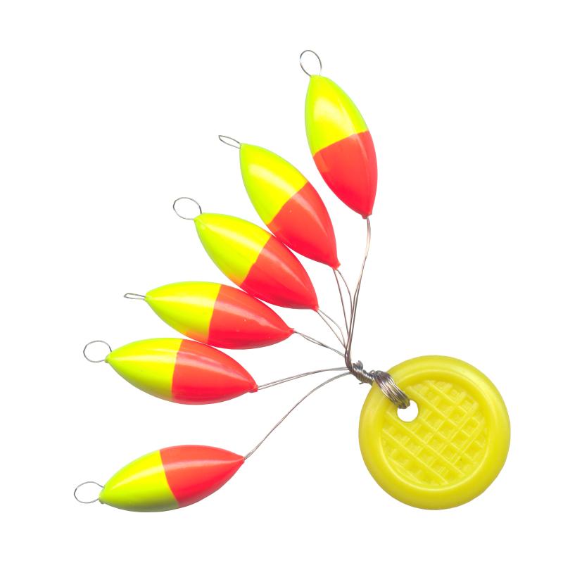 FTM Trout Pilots oval yellow/red Contains 6 pcs.
