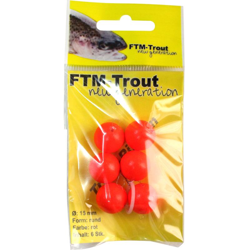 FTM Trout pilots round red 15mm cont.6 pcs.
