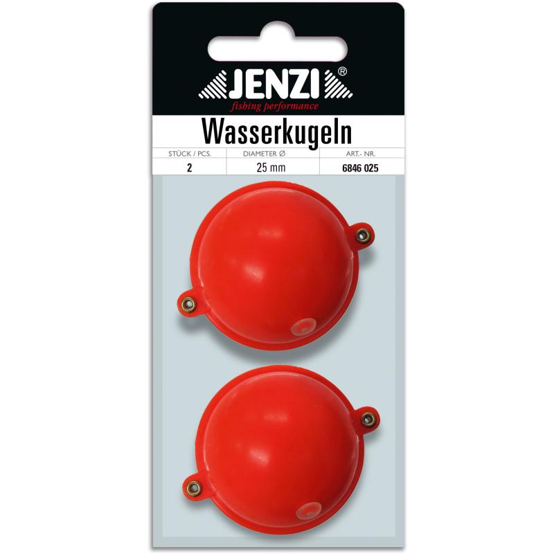 JENZI water ball round with 2 metal eyelets red 25mm