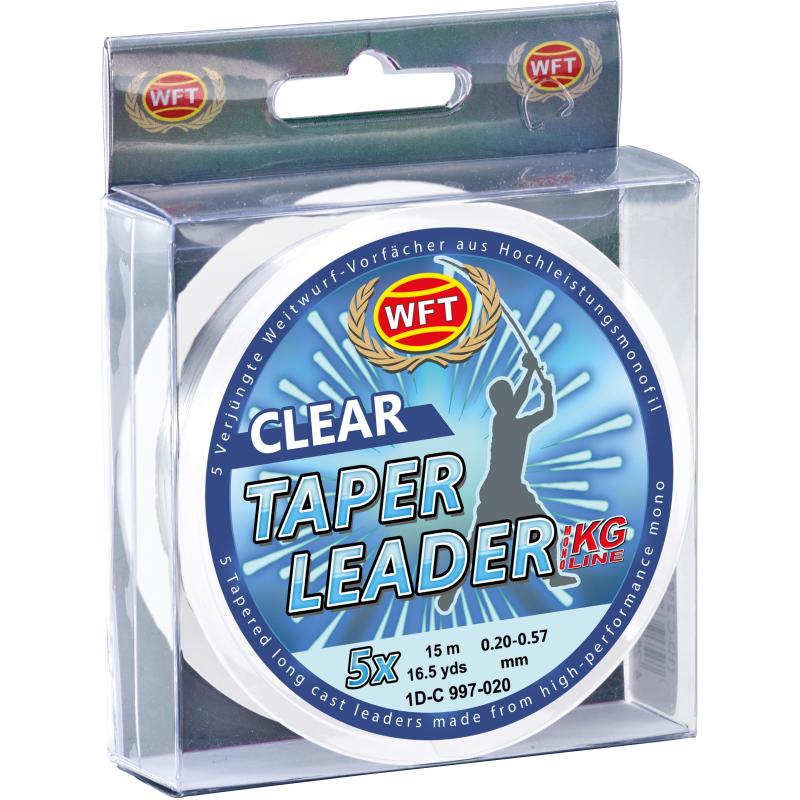 WFT Taper Leader 0,28-0,57 clear 5x15m