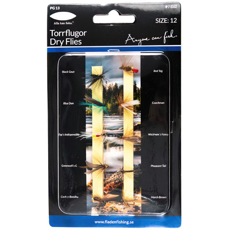 FLADEN dry fly set 10 pieces size 12