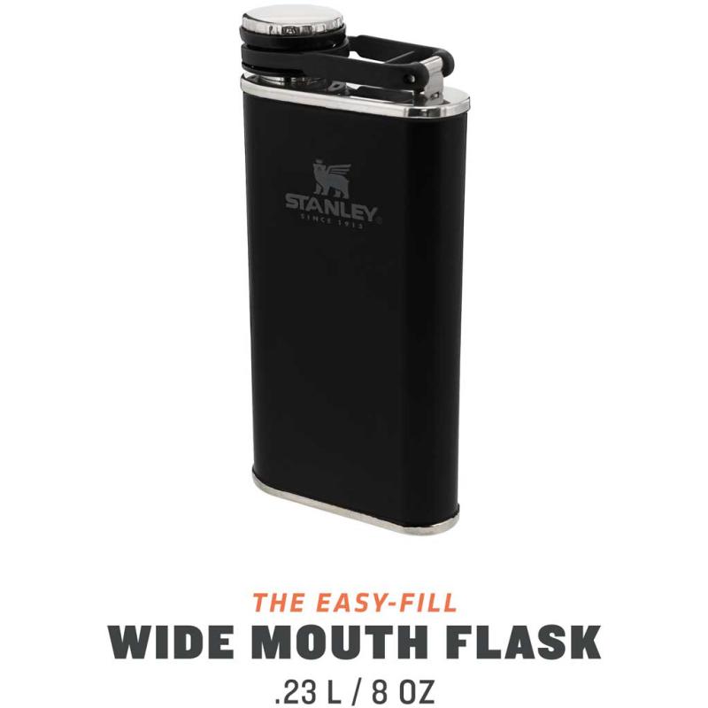 Stanley Classic Wide Mouth Flask 236 Ml Capacity Matt Black