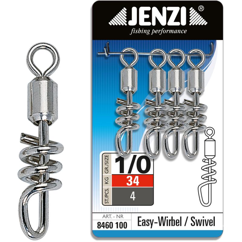 JENZI Easy swivel nickel-plated size 1/0 34 kg