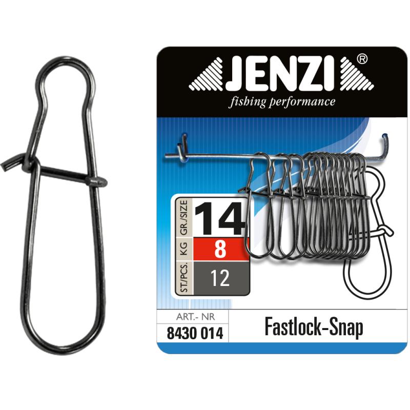 JENZI Fastlock-Snap wartel kleur zwart-nikkel Maat 14