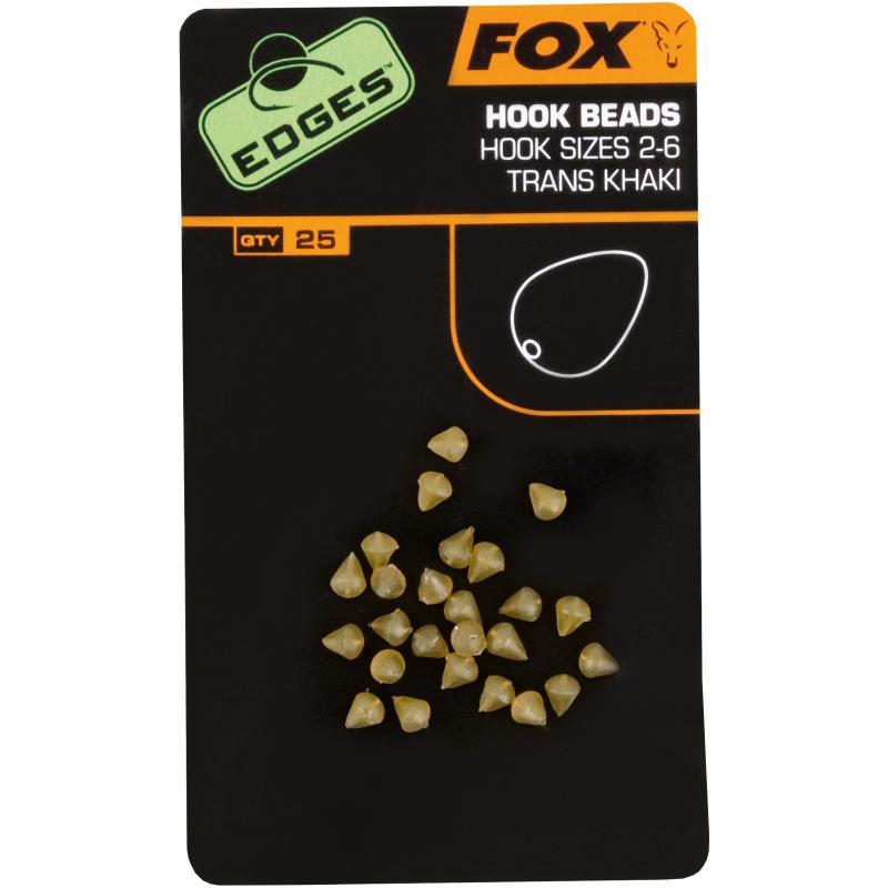 Perle à crochet FOX Edges x 25 taille 2-6 trans khaki